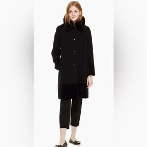 Kate Spade Faux Fur Collar Velvet

Trim Wool Blend Coat , NWT size 6